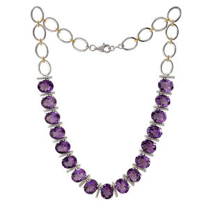 Customization S925 <b>sterling</b> <b>silver</b> natural amethyst <b>pearl</b> <b>necklace</b> trillion shape - Product Image 3