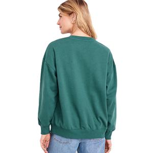 Pull court à manches longues coupe ample pour femmes pulls décontractés avant pour le printemps automne hiver couleur unie haut court - Product Image 1