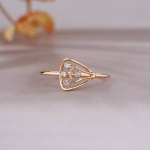 แหวนเพชรโมอิสแท้สีทองสีเหลือง14K แหวนหมั้นแบบวินเทจของขวัญสำหรับงานแต่งงานงานหมั้น - Product Image 4