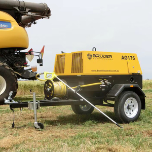 Compresor de Tornillo Rotatorio de 176 CFM Accionado por Diésel, Lubricación Sin Aceite, Montado en Remolque Estándar, Manguera de Pistola de Aire para Gas Natural - Product Image 1
