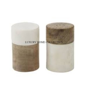 Juego de sal y pimienta de metal y mármol de lujo de gama alta con patrones intrincados y construcción duradera para una decoración de lujo para el hogar - Product Image 2