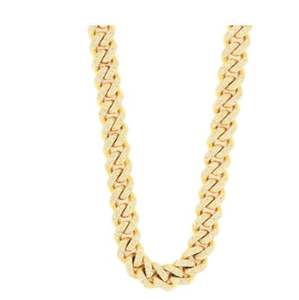 Cadena Cubana de Plata de Ley 925 y Oro Blanco de 14K con Moissanita VVS1, Joyería Hecha a Mano para Hombre, Estilo Hip Hop, para Fiestas - Product Image 4