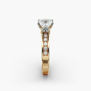 Anillo de compromiso clásico de oro de 10 quilates Luxe Moment para mujer, anillo de promesa de aniversario, regalo, Diamante de moissanita de tres piedras para bodas - Product Image 2