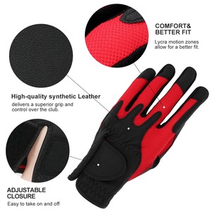 Gants de golf Gants de golf antidérapants en cuir Cabretta blanc et bleu Gants de golf en cuir respirants de haute qualité pour hommes en moins cher - Product Image 2