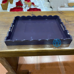 Vaisselle artisanale de luxe Plateau en laque festonné de haute qualité fabriqué à la main par un fabricant vietnamien - Product Image 1