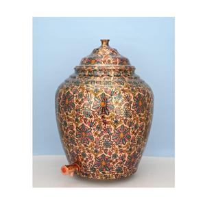 Jarra dispensadora de agua de cobre puro con soporte de madera y tapa Ideal para oficina, hogar, Hotel, Ayurveda y uso diario y saludable - Product Image 6