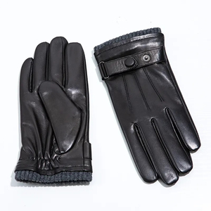 Guantes de conducción de invierno con patrón de piel de venado de cuero genuino a la moda para exteriores Unisex ciclismo forro de motocicleta impermeable a prueba de viento - Product Image 6