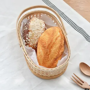 Meilleure vente panier en rotin et bois décorations pour la maison pour la cuisine salle de rangement moderne paniers à fruits ovales pour Table - Product Image 5