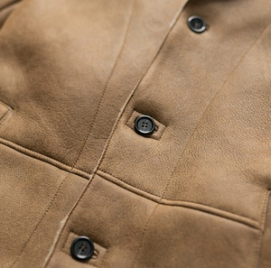 Veste d'hiver en cuir véritable pour homme, design haut de gamme, col montant, doublure 100% haute qualité, imperméable, respirante, manches longues - Product Image 6