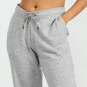 Pantalones de chándal informales de secado rápido para mujer hechos a medida al mejor precio, pantalones transpirables con cordón de estilo frontal plano de Color sólido - Product Image 6