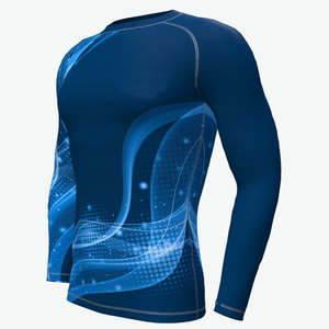 T-shirts Athletic Gym Fitness pour hommes personnalisés à manches longues avec protection contre les éruptions cutanées par compression pour l'entraînement et la natation Technologie de sublimation - Product Image 4