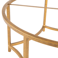 Table basse ronde avec base en fer et dessus en verre ou quartz Design élégant Structure durable Fabricant direct usine