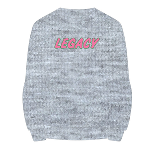 เสื้อสเวตเชิ้ตคอกลมสีเทา Grey Legacy สำหรับชมรมนักศึกษาหญิง สีชมพูและสีเขียว เสื้อสวมหัวลำลองสำหรับพี่น้องในชมรมนักศึกษา สไตล์กรีก - Product Image 1