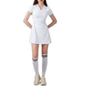 Robes de golf de tennis avec pantalon de sécurité deux pièces femmes à manches courtes col rabattu robe d'entraînement sportif de badminton - Product Image 1