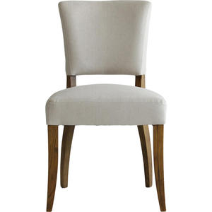 Fabric Upholstered Dining <b>Chair</b> Solid Wood Frame Side <b>Chair</b> Beige Seat Back <b>Chair</b> for Home Hotel <b>Restaurant</b> - Product Image 3