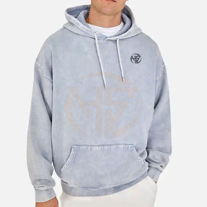 Nouveauté, vente chaude, sweats à capuche pour hommes en denim délavé, vente en gros, sweats à capuche en denim délavé personnalisés pour hommes - Product Image 3