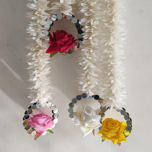 พวงมาลัยประดับดอกมะลิปลอม,พร้อมกระจกเทียมและดอกกุหลาบประดิษฐ์สำหรับงานตกแต่ง - Product Image 1