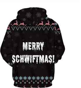 Sudadera con capucha de invierno con logotipo personalizado para hombre, diseño sólido ligero, Material polar, manga larga, tintes térmicos con estampado Digital navideño - Product Image 6