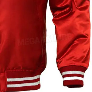 Chaquetas de bombardero de satén hechas a medida para hombre estilo informal con cierre de cremallera para diseño de logotipo frontal de invierno - Product Image 6