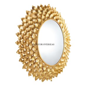 Heavy Duty Metal WIre Silver Color Finished Antique Modern Designer Framed Round Shape Home And Hotel <b>Decoration</b> Wall Mirror - Product Image 6