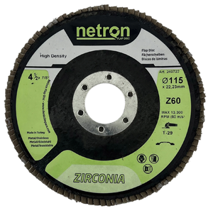 Netron Premium 115x22mm Disque à lamelles en zirconium haute densité T29 Utilisation plus longue pour le meulage en alliage d'acier inoxydable Marque privée OEM - Product Image 1