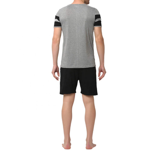 Slim Fit Casual Summer Twinset Short-Sleeve <b>T</b>-Shirt and Printed Solid Pattern Shorts Crew Neck <b>Track</b> Suit with Short Sleeves - Product Image 6
