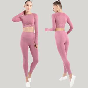 Conjunto Deportivo para Mujer, Top de Manga Larga, Ropa Deportiva para Fitness, Yoga y Ejercicio - Product Image 1