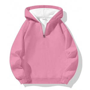 เสื้อมีฮู้ดสีทึบโอเวอร์ไซส์สำหรับผู้ชายเสื้อกันหนาวมีฮู้ดแบบลำลองมีซิปเปิดไหล่แฟชั่น - Product Image 1