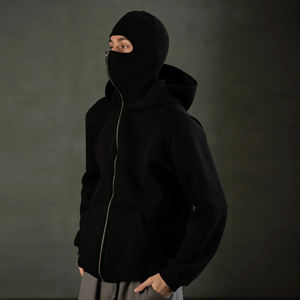 เสื้อฮู้ดซิปแบบสั่งทำรุ่นล่าสุดปี 2025 ผ้า 400gsm ซักแล้ว สำหรับผู้ชาย คุณภาพสูง สตรีทแวร์ฤดูหนาว ผ้าถักเนื้อแน่น ซับในสแปนเด็กซ์/โพลีเอสเตอร์ กันลม - Product Image 6