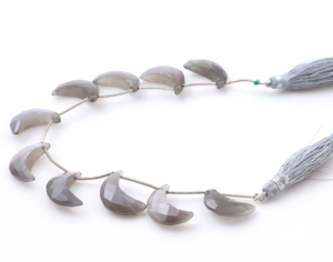 Perles de pierre de lune grise à facettes brin de pierres précieuses scintillantes en forme d'étoile Rondelle en vrac pour la fabrication de bijoux à bricoler soi-même et l'artisanat - Product Image 3