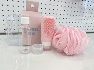 Pu Túi PVC du lịch đặt tắm mỹ phẩm với nhựa container Sponge Facial làm sạch bàn chải OEM & ODM dịch vụ - Product Image 4