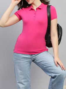 2025เสื้อโปโลแขนสั้นสำหรับผู้หญิง, เสื้อโปโลถักลายสีพื้นสำหรับวิ่งและออกกำลังกาย - Product Image 3