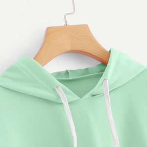 Hot Selling Women's Winter Oversized <b>Wool</b> Hoodie Set Short Letter Print Face Crop Top Front Logo Loose Fit Comfortable Badge - Product Image 6