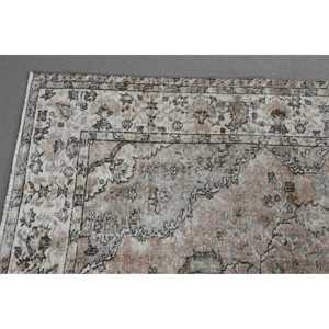 พรมวินเทจสไตล์ตุรกี ขนาด 5.9x9.1 ฟุต พรมสีเทาขนาดใหญ่สไตล์เปอร์เซีย - Product Image 4