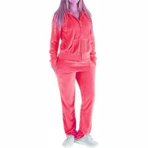 ชุดวอร์มผู้หญิงคุณภาพสูง ทรงเข้ารูป 2 ชิ้น ผลิตจากโพลีเอสเตอร์/คอตตอน พิมพ์ลายด้วยเทคนิคการถ่ายเทความร้อน เหมาะสำหรับฤดูหนาว - Product Image 2