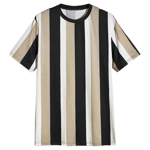 Nuevas camisetas informales de verano, camisetas para exteriores, camisetas sublimadas con estampado de rayas de manga corta y cuello redondo gráfico - Product Image 1