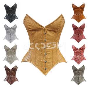 Corsé de PVC tipo serpiente con varillas de acero de alta resistencia, moldeador de cintura y cuerpo con cierre frontal de broche - Product Image 3