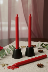 Red Taper Candles Perfect for a <b>valentines</b> day calm sophisticated setting dinner parties or contemporary homes. - Product Image 2