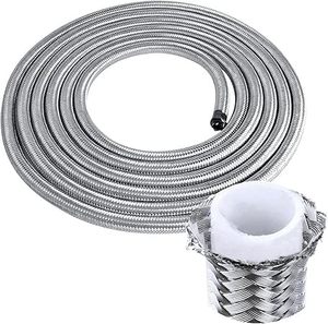 AN3 AN4 AN6 AN8 AN10 Manguera de carreras 304 Manguera de freno de PTFE trenzada de acero inoxidable Línea de aceite combustible Tubo de manguera de enfriador de aceite - Product Image 4