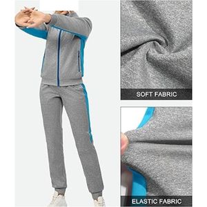 ชุดวอร์มพรีเมียมแบบมีฮู้ด 2 ชิ้น ผ้าคอตตอนผสมโพลีเอสเตอร์ สีพื้น สำหรับผู้หญิง ขนาดสั่งตัดได้ มีทุกสีปกติ - Product Image 5