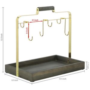 Elegant wood metal mug stand cup holder coffee mug holder for home kitchenware hotel tabletop kitchen counter made in india 2023 - Product Image 4