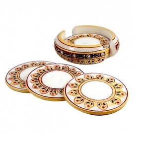 Set Of 2 Tea Cup Coaster Set <b>Marble</b> Mats Tea Coffee Beer <b>Mug</b> Custom Design <b>Marble</b> Tea Coaster For Kitchen Catering Item Usage - Product Image 6