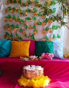 Decoraciones de boda india Net Gota String Haldi Mehendi Sangeet telón de fondo colgante escenario telón de fondo para festivales y bodas - Product Image 3