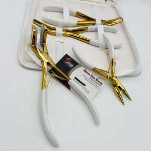 Kit d'outils Microlink Premium, pince pour extensions de cheveux à clipser en or blanc avec étui, logo personnalisé, boucle de tirage pour extensions de cheveux - Product Image 6