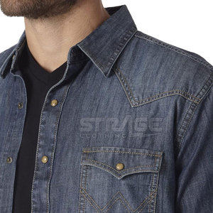 Chemise en jean de qualité supérieure 100% coton respirant écologique avec une finition élégante, une forme intemporelle et une touche moderne - Product Image 3