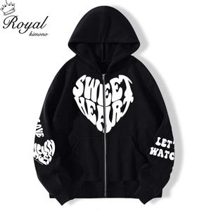 Venta al por mayor de alta calidad de los hombres/de las mujeres con ácido lavado con capucha 3XL tamaño sudadera de lana con relieve Puff impresión - Product Image 2