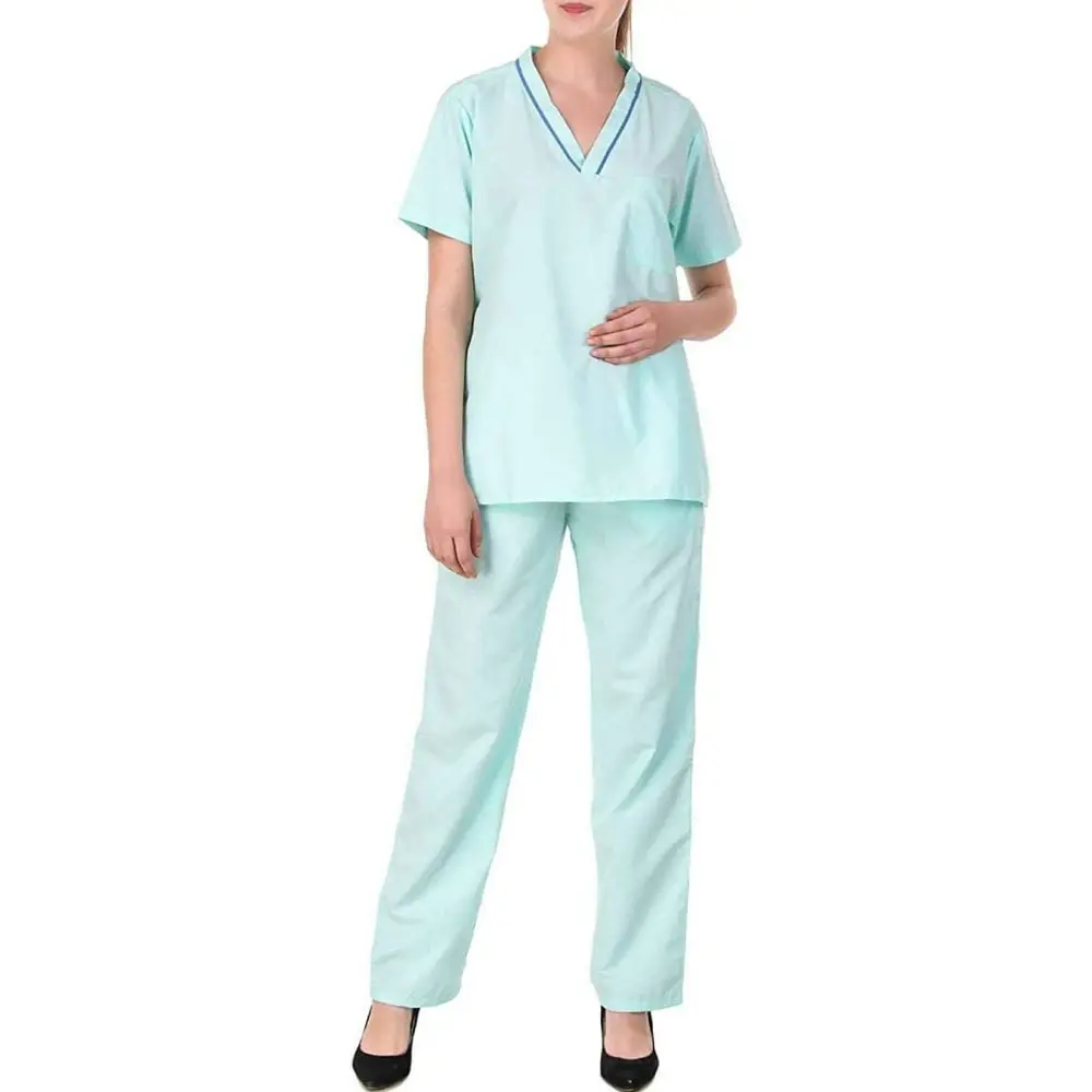 Set di Scrub uniforme per giacca medica da ospedale con scollo a V alla moda