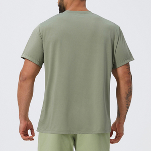 T-shirt en coton tricoté uni de qualité supérieure avec logo personnalisé, vente en gros OEM, 4XL, mélange de spandex, tissu Nexus 250g, unisexe, décontracté - Product Image 2