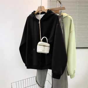 Sweat à capuche en molleton pour femme Pull uni décontracté avec broderie personnalisée Sweatshirts à capuche zippés OEM pour femmes Expédition DDP - Product Image 1