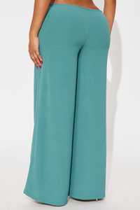 Pantalon baggy ample surdimensionné pour femmes, pantalon large en turquoise, pantalon pour femmes, pantalon cargo tendance, taille élastique, fabriqué au Pakistan - Product Image 2